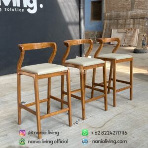 minimalist teak bar stool