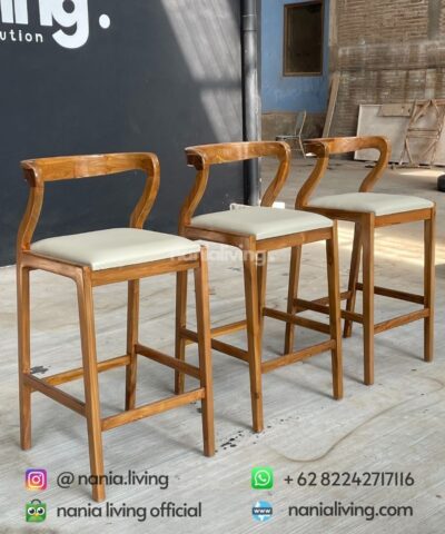 minimalist teak bar stool