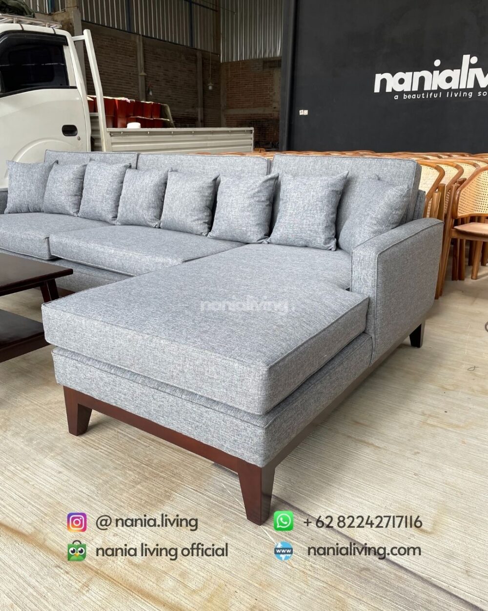 sofa Minimalist Elegant Grey Guest Sofa Set