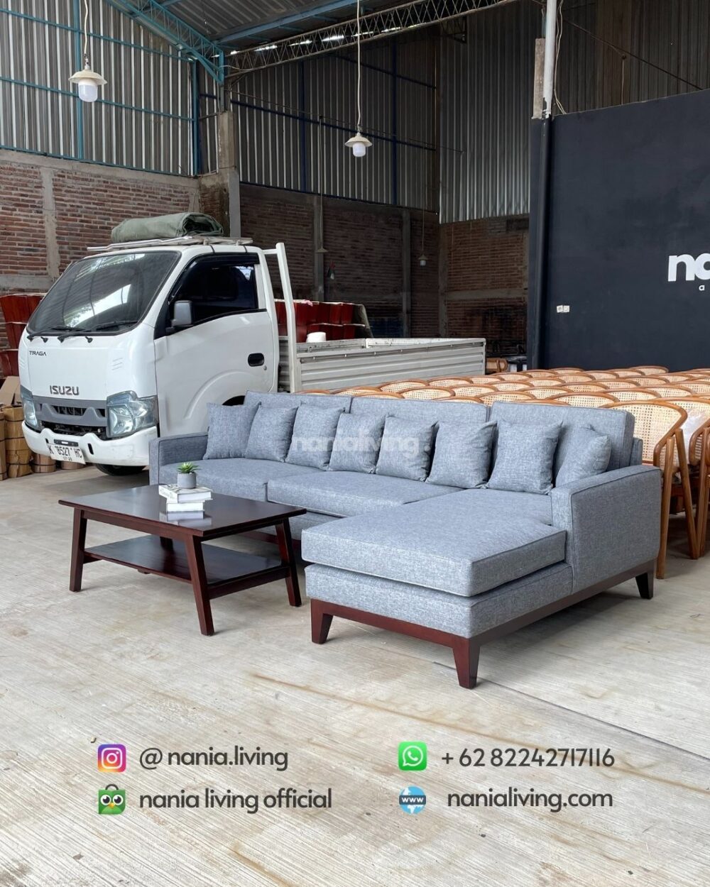 Minimalist Elegant Grey Guest Sofa Set