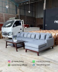 Minimalist Elegant Grey Guest Sofa Set