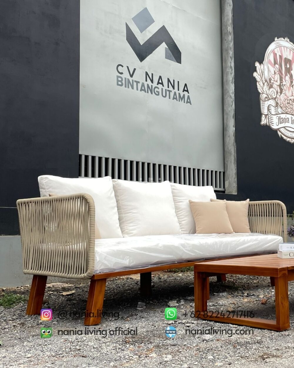 sofa Outdoor Guest Sofa Set With Rope Straps