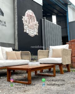detail Outdoor Guest Sofa Set With Rope Straps