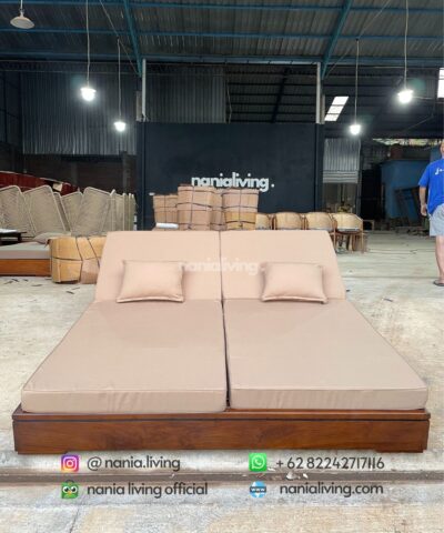 Teak Double Bed Beach Chair