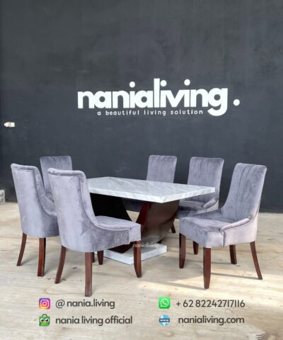 Luxury Carara Marble Dining Table Set
