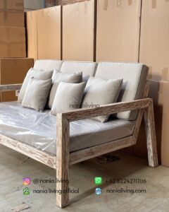 side Rustic Duco 3-seater Guest Sofa