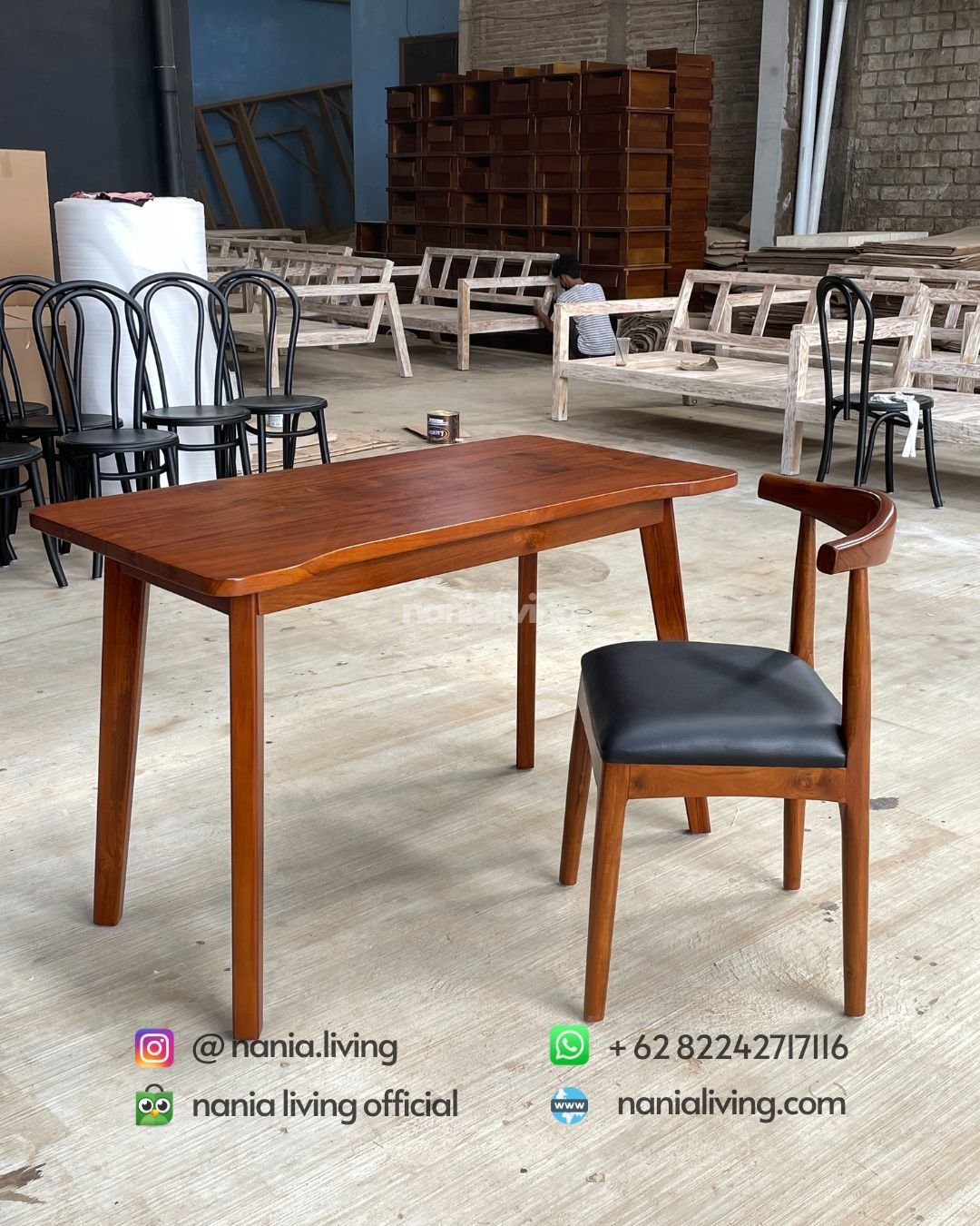 Study Table Set With Teak Chairs 2 Study Table Set With Teak Chairs