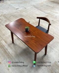 detail Study Table Set With Teak Chairs