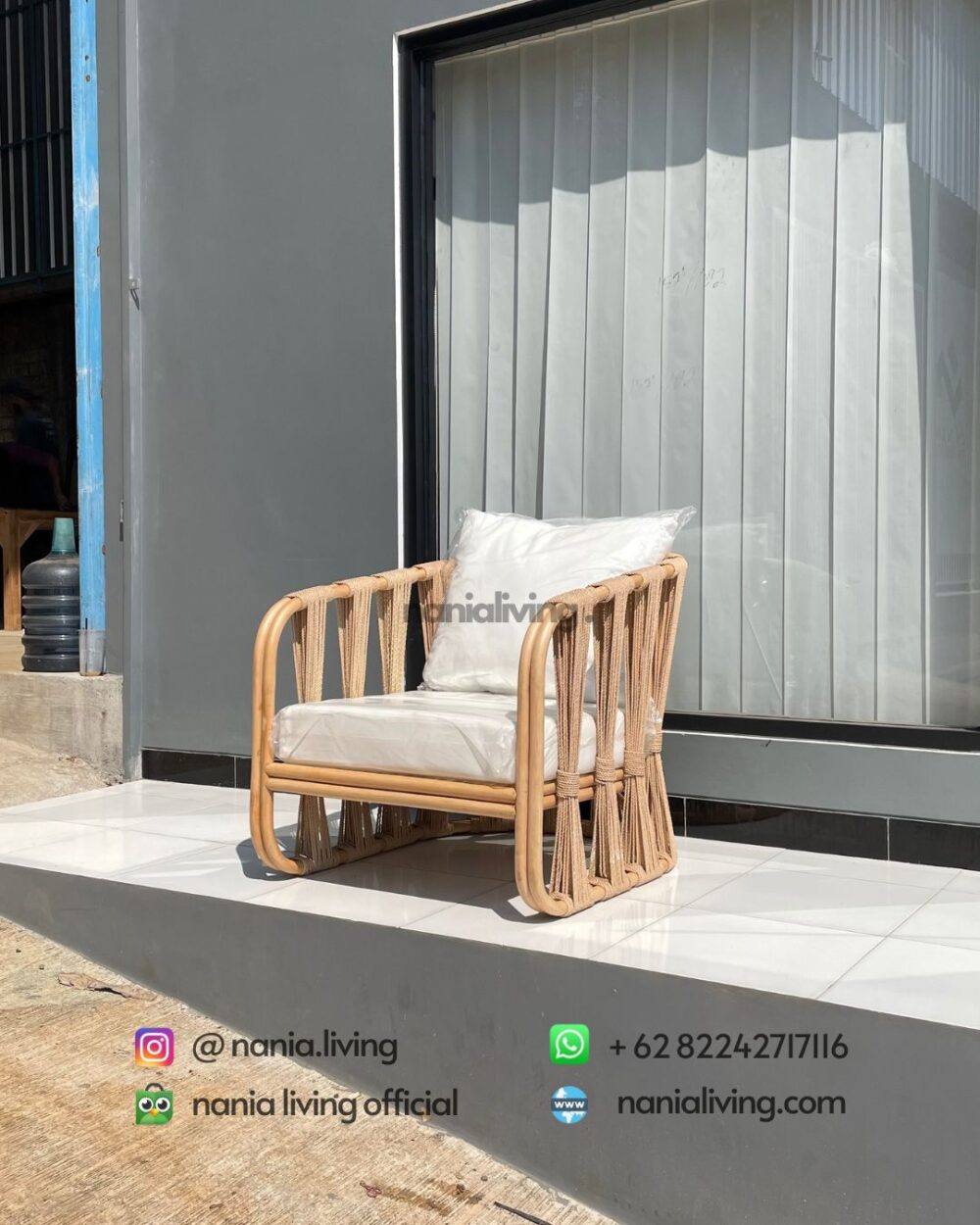 Natural Rattan Guest Sofa