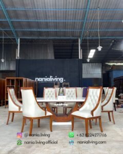 set meja makan marmer