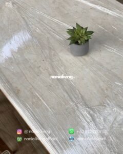 marble Minimalist Dining Table With Marble Top And 4 Chairs