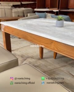detail Minimalist Dining Table With Marble Top And 4 Chairs