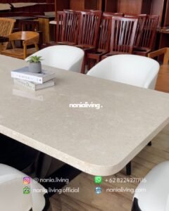 Modern Marble Dining Table With 6 Modern Dining Chairs