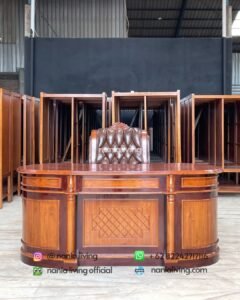 Curved Teak Desk Set