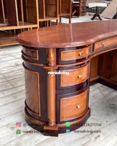 detail Curved Teak Desk Set