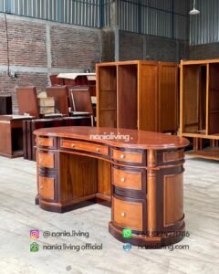 table Curved Teak Desk Set