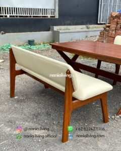 side Outdoor Teak Dining Table With Chairs And Benches