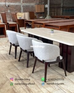 chsir Stella Dining Table Set With Three Chairs And Bench