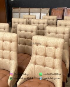 detail Two-tone Fabric Dining Chair