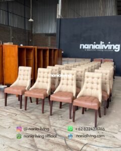 side Two-tone Fabric Dining Chair