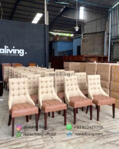 Two-tone Fabric Dining Chair