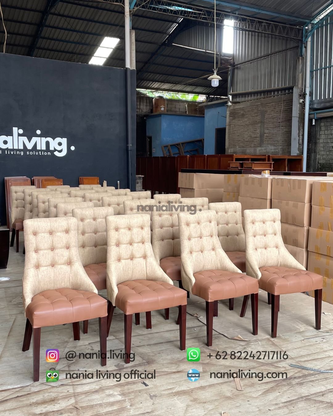 Two-tone Fabric Dining Chair