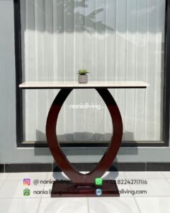 Teak Console Table With Genuine Marble Top