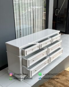 side open drawer Modern Minimalist White Duco Buffet