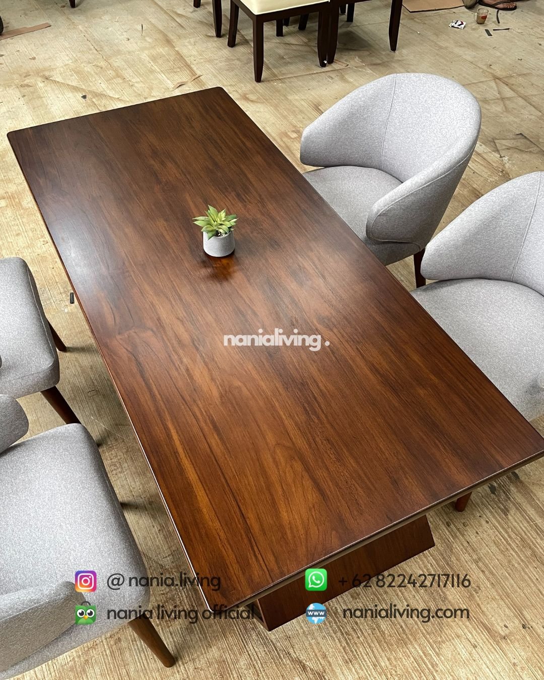table Modern Teak Dining Table Set With 4 Chairs