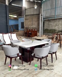 Saint Helena Dining Table Set With 6 Gray