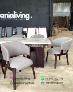 detail Saint Helena Dining Table Set With 6 Gray