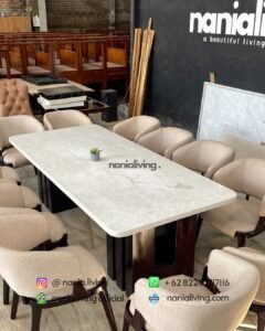 marble Saint Helena Large Dining Table Set With 10 Chairs