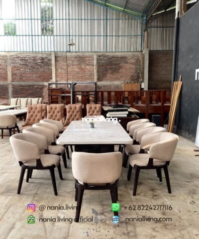 Saint Helena Large Dining Table Set With 10 Chairs