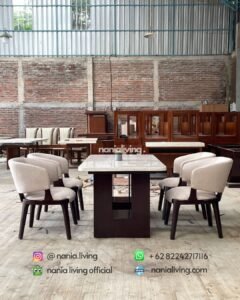 detail Saint Helena Marble Dining Table With 4 Chairs