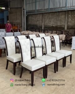 Teak Dining Chair With Button Motif