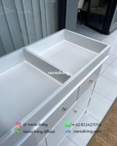 detail White Duco Baby Changing Cabinet