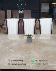 detail Cream Dining Table Set With 8 Chairs