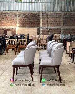 side Double Back Teak Dining Chair