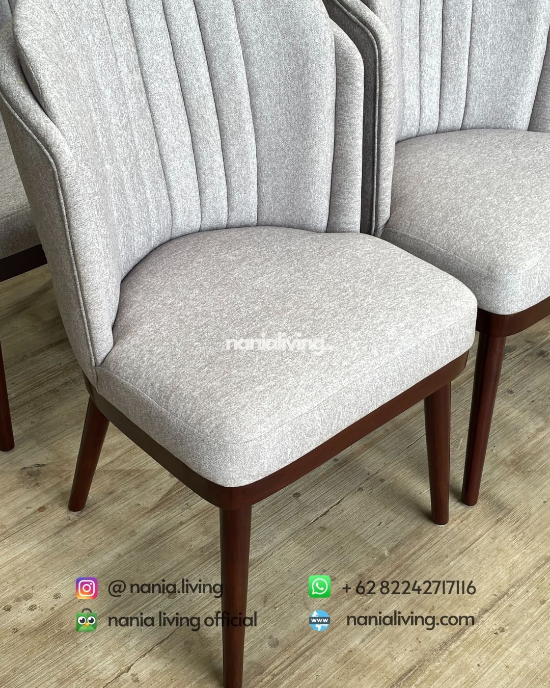 Double Back Teak Dining Chair (4) detail Double Back Teak Dining Chair