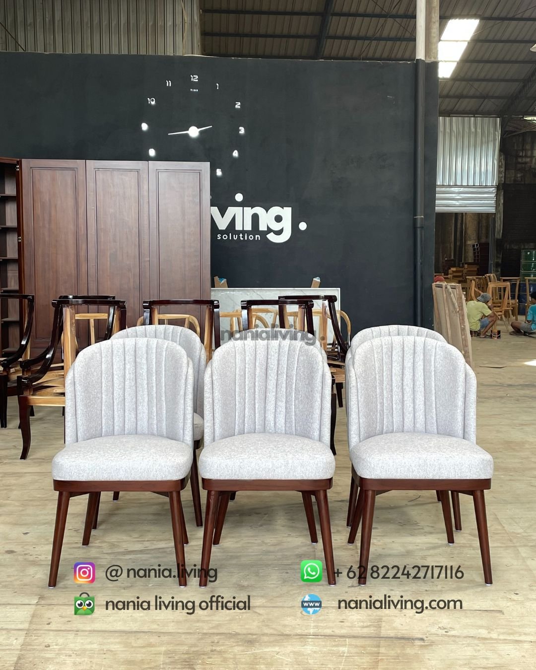 Double Back Teak Dining Chair (8) cv nania bintang utama