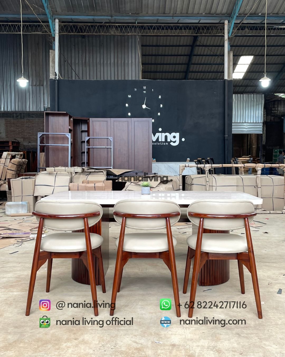 detail Marble Dining Table Set With 3 Chairs And 1 Bench