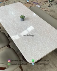 top Marble Dining Table Set With 3 Chairs And 1 Bench