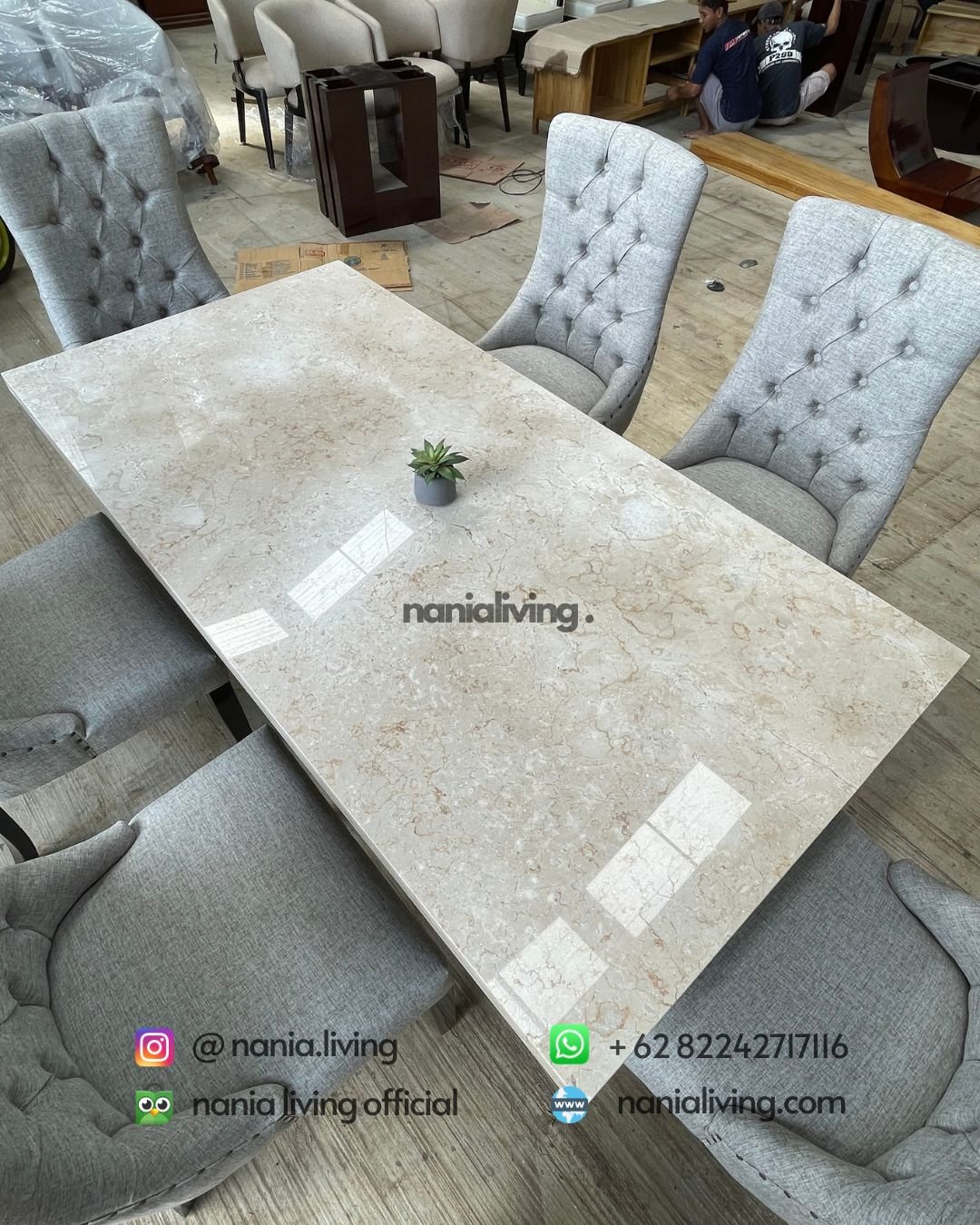 Marble Dining Table Set With Modern Chairs (2) Marble Dining Table Set With Modern Chairs
