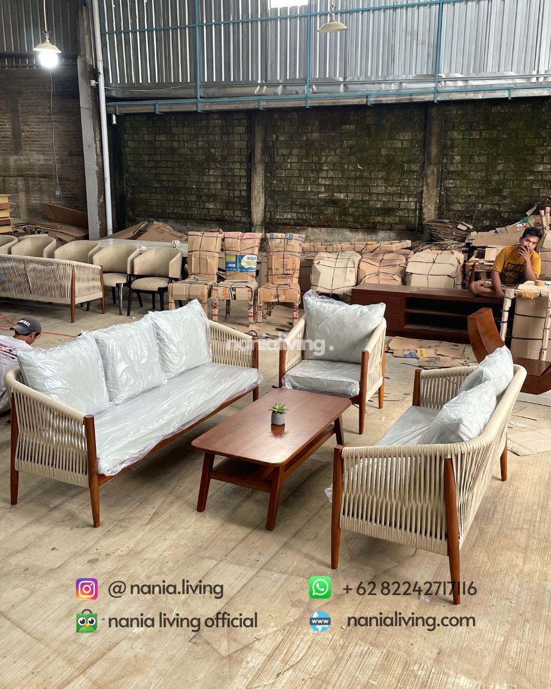 Minimalist Rope Guest Chair Set