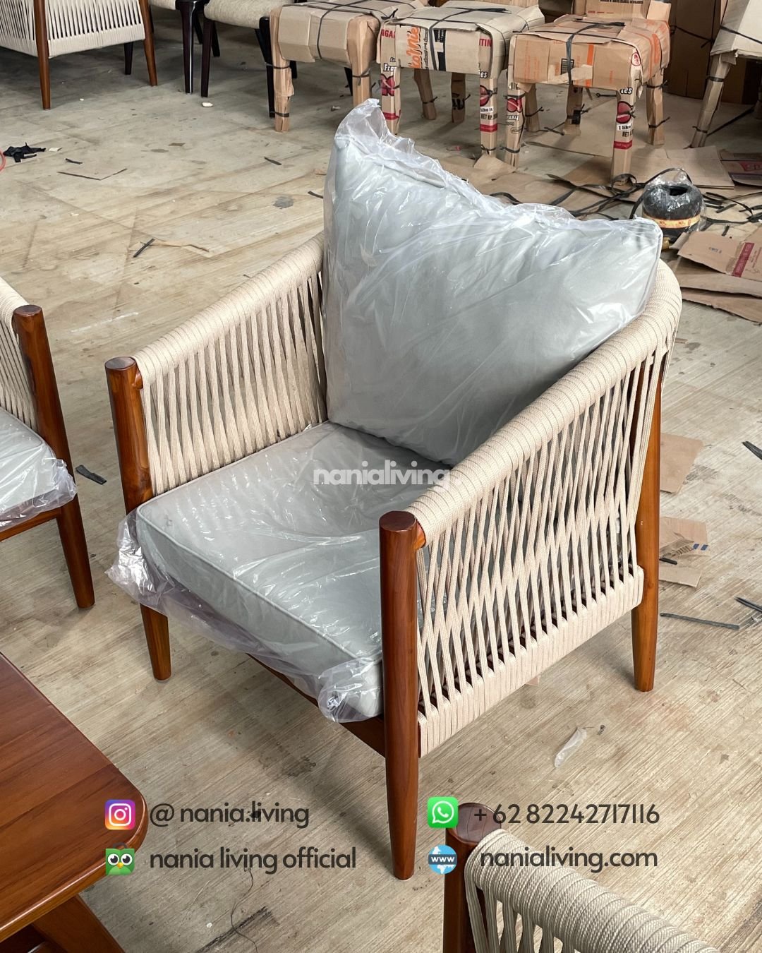 sofa Minimalist Rope Guest Chair Set