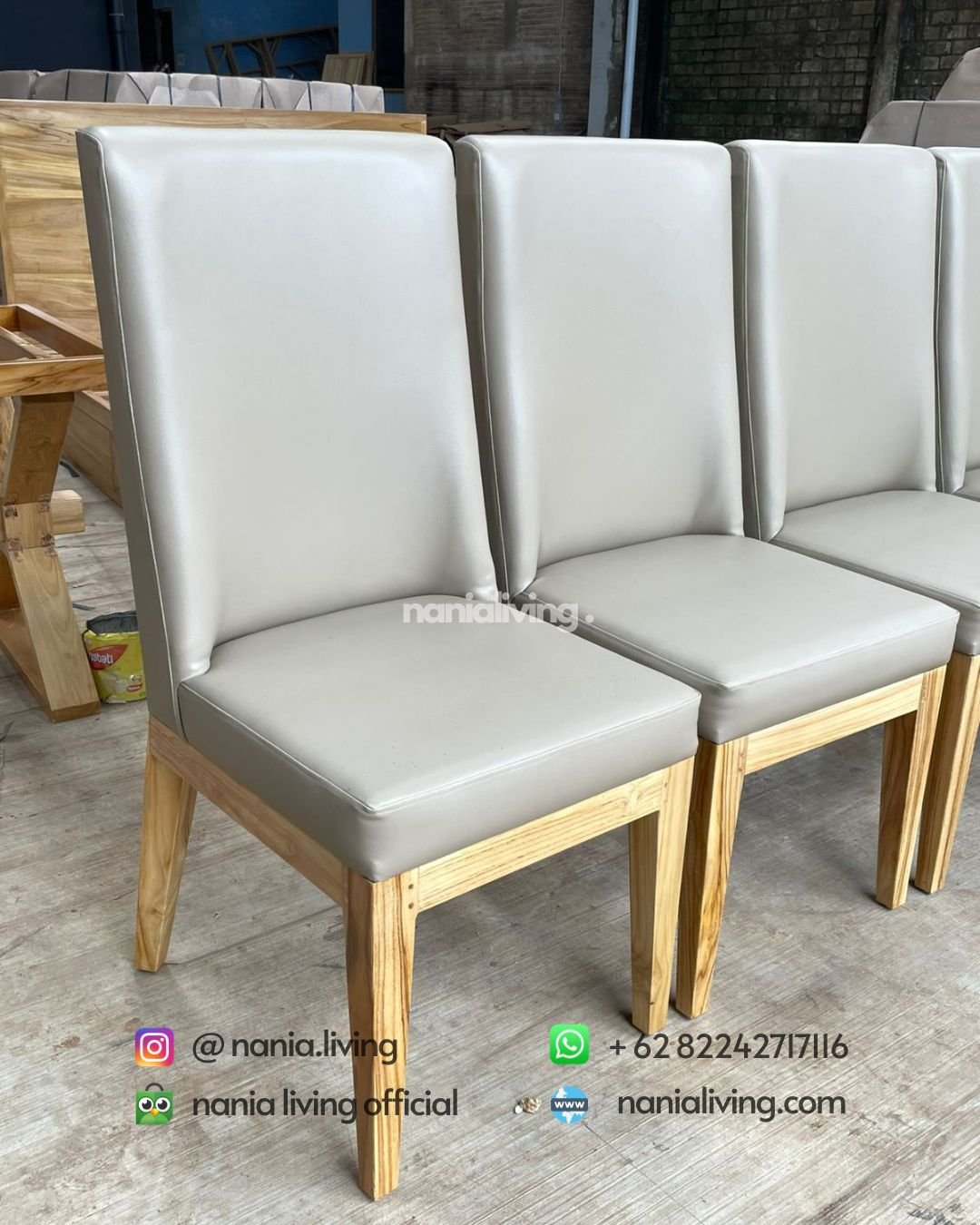 Modern Bleached Teak Dining Chair (2) Modern Bleached Teak Dining Chair