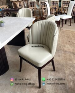 chair Modern Dining Table With Fluted Table Legs And 6 Dining Chairs