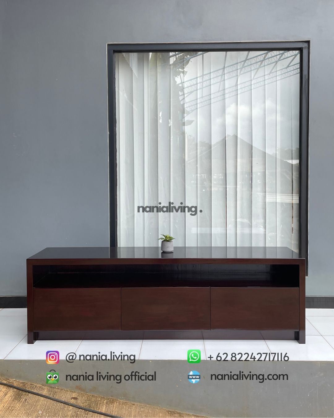 Modern Minimalist Teak Tv Stand (1) nanialiving