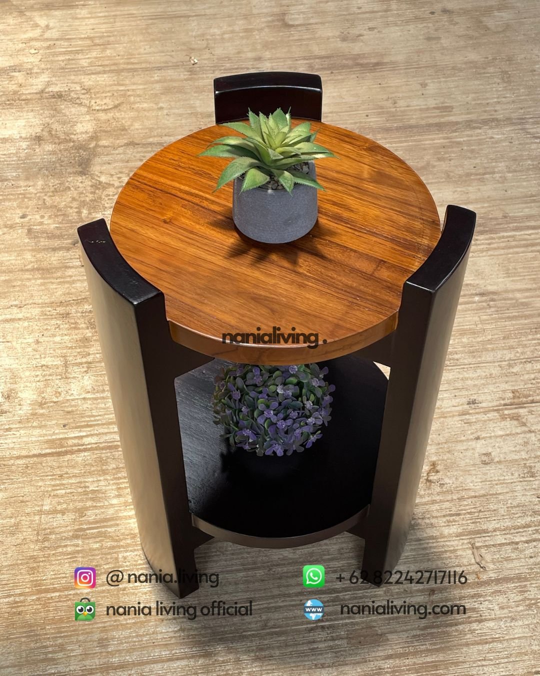 side Modern Teak Side Table