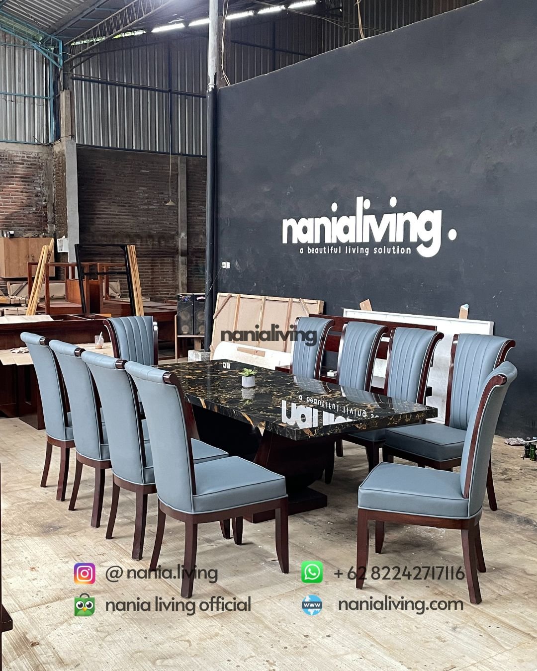 Portoro Gold marble dining table with 10 chairs (4) side Portoro Gold Marble Dining Table With 10 Chairs